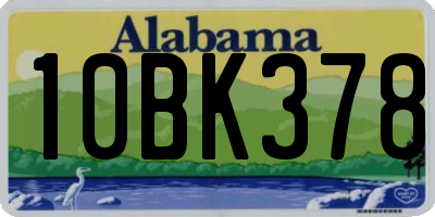 AL license plate 10BK378