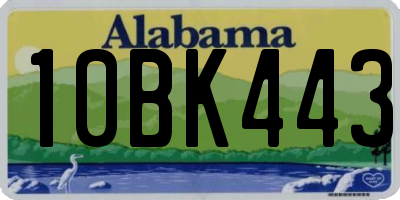 AL license plate 10BK443