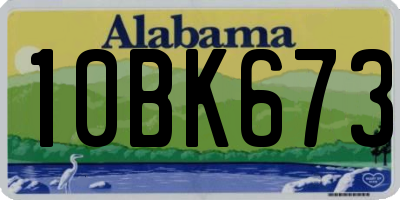 AL license plate 10BK673