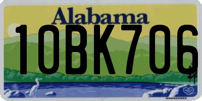 AL license plate 10BK706