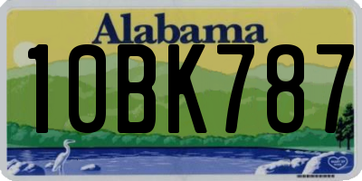 AL license plate 10BK787