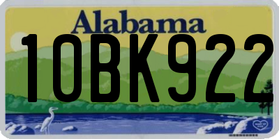 AL license plate 10BK922