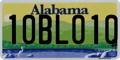 AL license plate 10BL010
