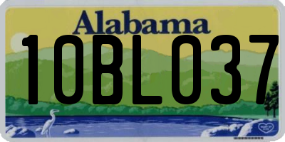 AL license plate 10BL037
