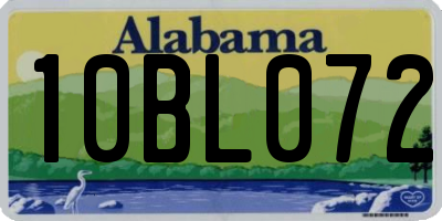 AL license plate 10BL072