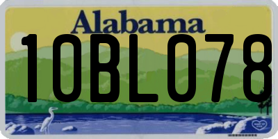 AL license plate 10BL078