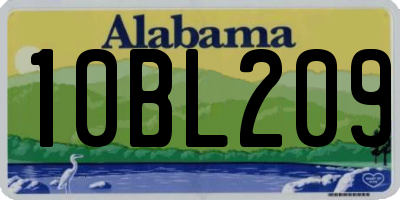 AL license plate 10BL209