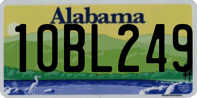 AL license plate 10BL249