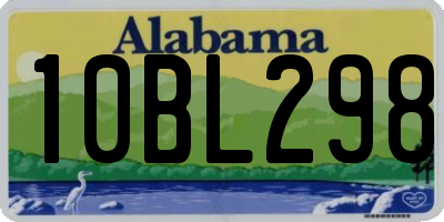 AL license plate 10BL298