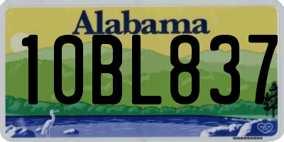 AL license plate 10BL837