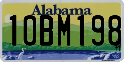 AL license plate 10BM198