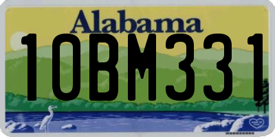 AL license plate 10BM331