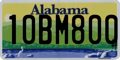 AL license plate 10BM800