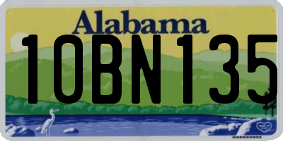 AL license plate 10BN135