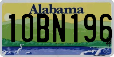 AL license plate 10BN196
