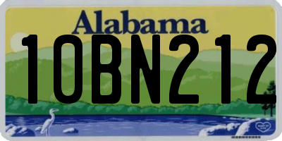AL license plate 10BN212