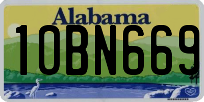 AL license plate 10BN669