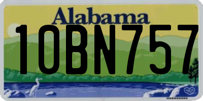 AL license plate 10BN757
