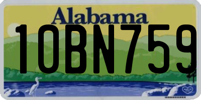 AL license plate 10BN759