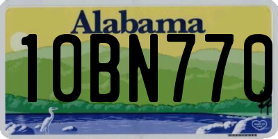 AL license plate 10BN770