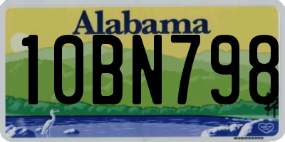 AL license plate 10BN798