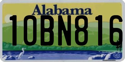 AL license plate 10BN816