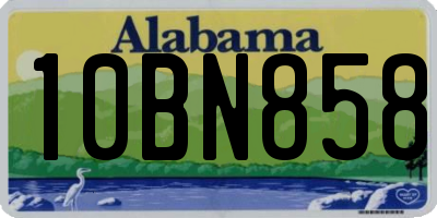 AL license plate 10BN858