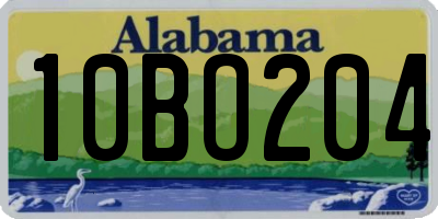 AL license plate 10BO204