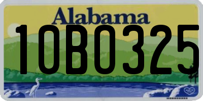 AL license plate 10BO325