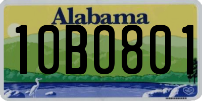 AL license plate 10BO801