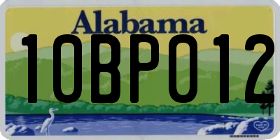 AL license plate 10BP012