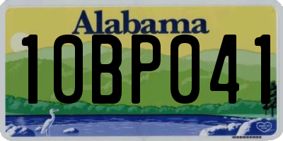 AL license plate 10BP041