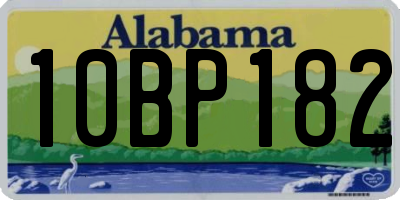 AL license plate 10BP182