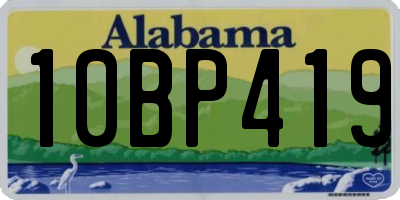 AL license plate 10BP419