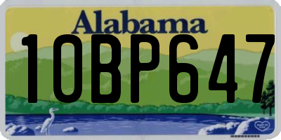 AL license plate 10BP647