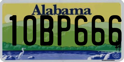 AL license plate 10BP666