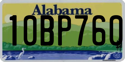 AL license plate 10BP760