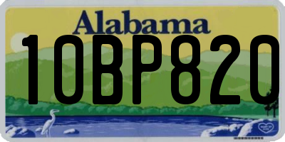 AL license plate 10BP820