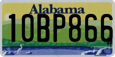 AL license plate 10BP866