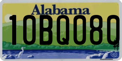 AL license plate 10BQ080