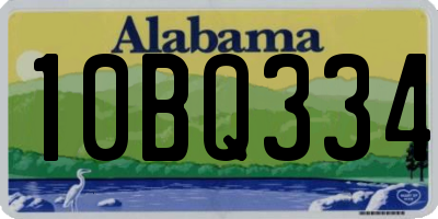 AL license plate 10BQ334