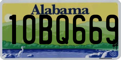 AL license plate 10BQ669