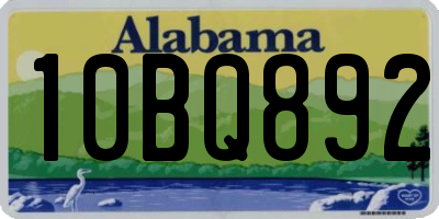 AL license plate 10BQ892