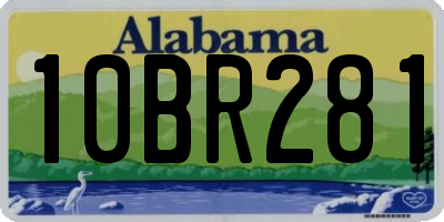 AL license plate 10BR281