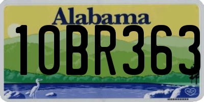 AL license plate 10BR363