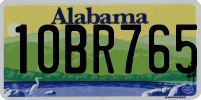 AL license plate 10BR765