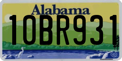 AL license plate 10BR931