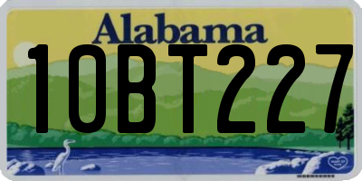 AL license plate 10BT227