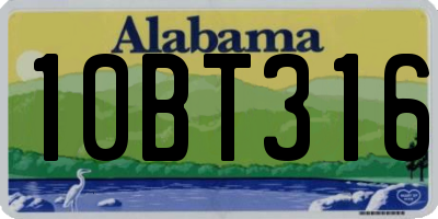 AL license plate 10BT316