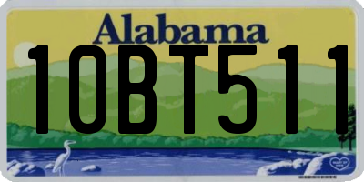 AL license plate 10BT511